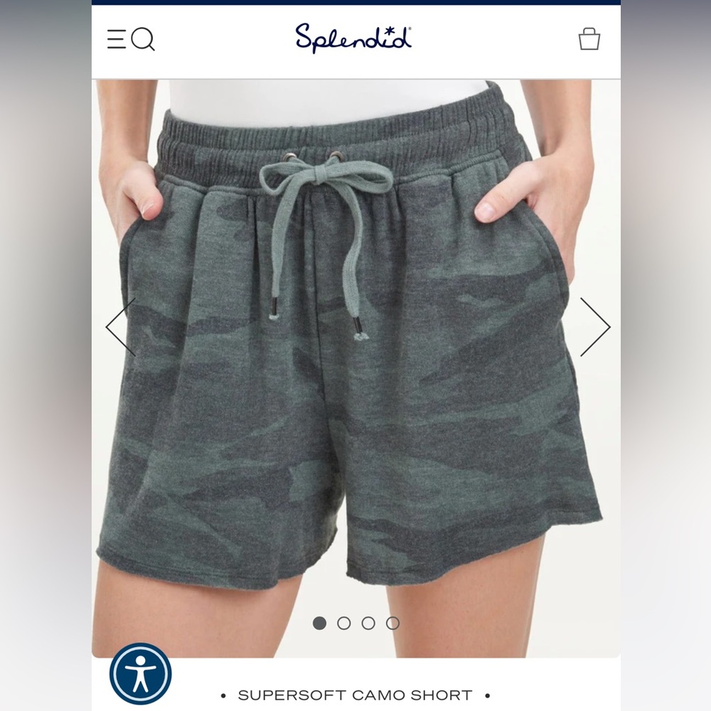 Splendid Supersoft Camo Short Green Print Size L Gently Worn Flawless Condition